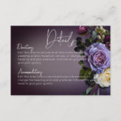 Carte D'accompagnement Moody foncé violet lavande Floral Détails modernes (Devant)