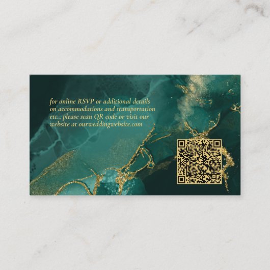 Carte D'accompagnement Moody Ink Emerald Gold Abstrait Website ID988 (Devant)