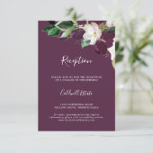 Carte D'accompagnement Moody Plum Purple Mariage Réception Insertion Cart (Debout devant)