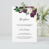 Carte D'accompagnement Moody Purple Blooms Mariage Réception Insertion Ca (Debout devant)