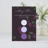 Carte D'accompagnement Moody Purple Calligraphie Mariage Couleur de l'atl (Debout devant)