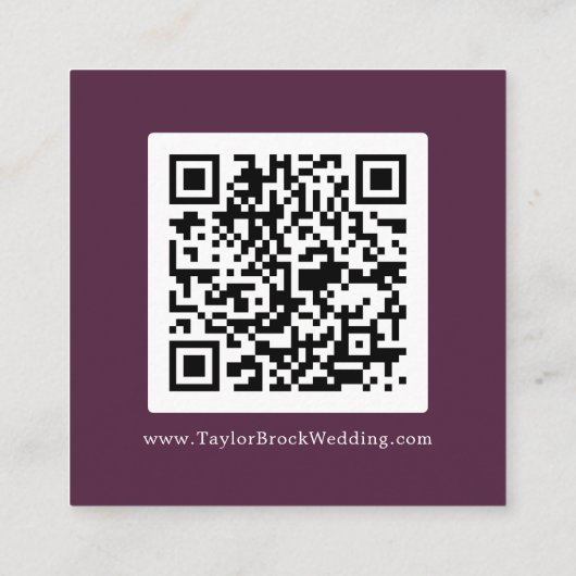 Carte D'accompagnement Moody Purple Coordonnées Plum QR Détails du code (Dos)