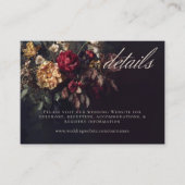 Carte D'accompagnement Moody Romantic Dark Floral Gothic Wedding Details (Devant)