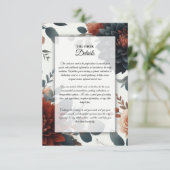 Carte D'accompagnement Moody Rustic Fall Florals Mariage (Debout devant)