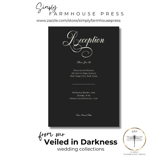 Carte D'accompagnement Moody sombre Moody Victorian Moon & Sun Wedding Ré