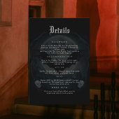 Carte D'accompagnement Moon Skull Bats Gothique Mariage noir Détails