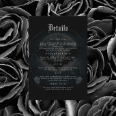 Carte D'accompagnement Moon Skull Bats Gothique Mariage noir Détails