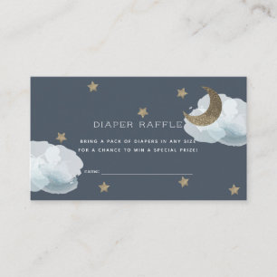 Carte D'accompagnement Moon Stars Nuages Baby shower Déchets Raffle Ticke