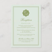 Carte D'accompagnement Moss Green Monogram Reception Card (Devant)