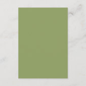 Carte D'accompagnement Moss Green Monogram Reception Card (Dos)