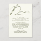 Carte D'accompagnement Moss Green Moss Moss Détails du Mariage (Devant)