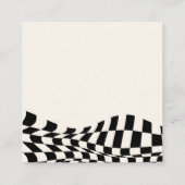 Carte D'accompagnement Motif à carreaux rétro Code QR de la caisse de lun (Dos)