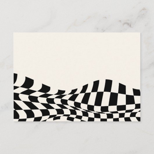 Carte D'accompagnement Motif à carreaux rétro de vieille fortune Demande (Dos)