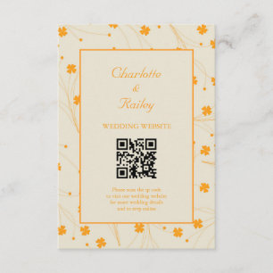 Carte D'accompagnement Motif à fleurs les années 70 beige orange rétro Y2