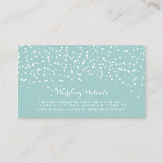 Carte D'accompagnement Motif Confetti Mariage bleu et blanc turquoise (Devant)