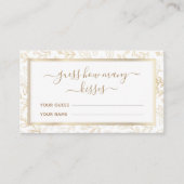 Carte D'accompagnement Motif de feuilles dorées jeu devine combien de bai (Devant)