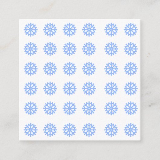 Carte D'accompagnement Motif d'hiver bleu clair Snowflake (Devant)