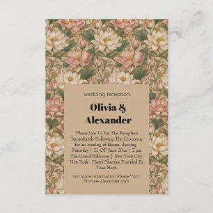 Carte D'accompagnement Motif floral botanique vintage lotus d'eau