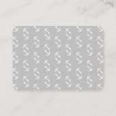 Carte D'accompagnement Motif nautique gris blanc site Web Mariage RSVP (Dos)