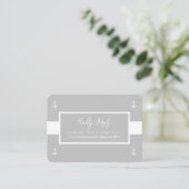 Carte D'accompagnement Motif nautique gris blanc site Web Mariage RSVP (Debout devant)