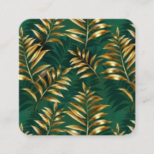 Carte D'accompagnement Motif sans couture avec des fougères dorées