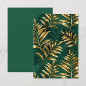 Carte D'accompagnement Motif sans couture avec des fougères dorées (Devant / Derrière)