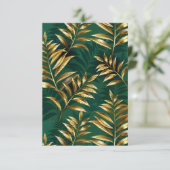 Carte D'accompagnement Motif sans couture avec des fougères dorées (Debout devant)