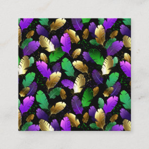 Carte D'accompagnement Motif sans couture avec des plumes de Mardi Gras