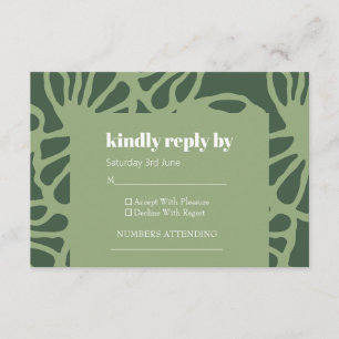 Carte D'accompagnement Motif sans couture de corail floral abstrait vert
