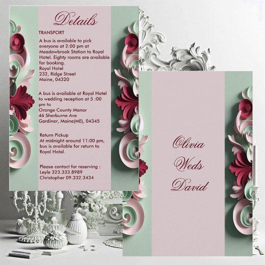 Carte D'accompagnement Motifs floraux d'élégance baroque Acanthus tortill