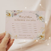 Carte D'accompagnement mots botaniques fantaisiques du baby shower de con