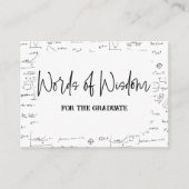 Carte D'accompagnement Mots Élégants de la sagesse Math Graduation Consei (Devant)