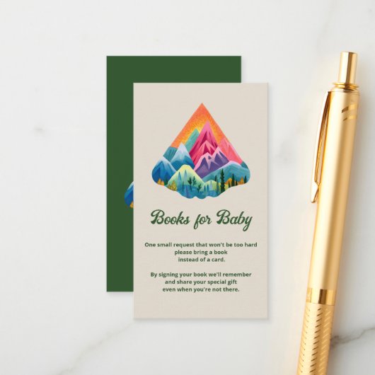 Carte D'accompagnement Mountain Adventure Await Livres pour Baby Insert (Devant/Arrière en situation)