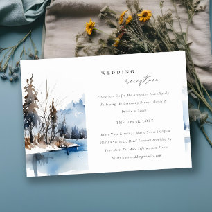 Carte D'accompagnement Mountain Lake Hiver Paysage Réception de mariage
