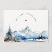 Carte D'accompagnement Mountain Lake Winter Landscape Détail du Mariage (Dos)
