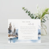 Carte D'accompagnement Mountain Lake Winter Landscape Détail du Mariage (Debout devant)