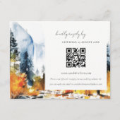 Carte D'accompagnement Mountain River Fall Landcape Mariage QR Code RSVP (Devant)