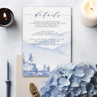 Mountain Rustic Blue Watercolor Détails du Mariage
