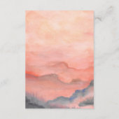 Carte D'accompagnement Mountain Rustic Sunset Coral Réception de mariage (Dos)