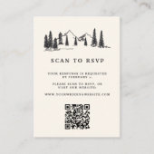 Carte D'accompagnement Mountain Sketch Mariage QR Code Website RSVP (Devant)