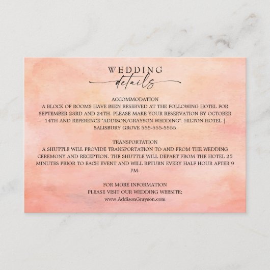 Carte D'accompagnement Mountain Sunset Rustic Mariage Détails (Devant)