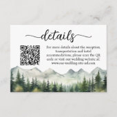 Carte D'accompagnement Mountains Pines QR Code Détails du Mariage (Devant)