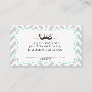 Carte D'accompagnement Moustache Baby shower Déchets Raffin billet