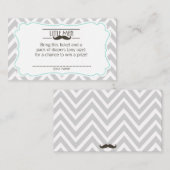 Carte D'accompagnement Moustache Baby shower Déchets Raffin billet (Devant / Derrière)