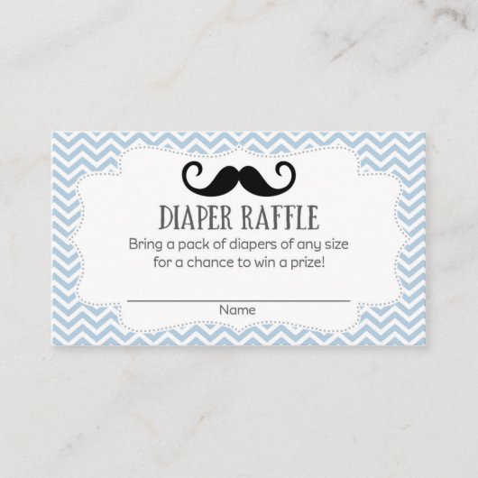 Carte D'accompagnement Moustache Baby shower Déchets Raffle Billets (Devant)