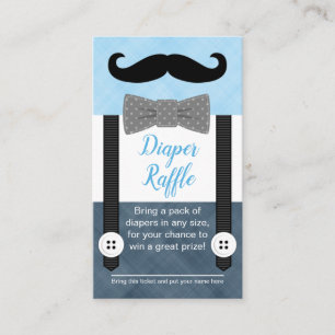 Carte D'accompagnement Moustache baby shower diaper billet de tombola mar