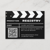 Carte D'accompagnement Movie Film Clap Board QR Code Wedding Registry (Devant)