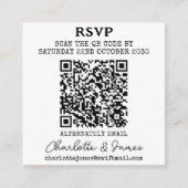 Carte D'accompagnement Mr. And Mrs Photo Elegant Script QR Code RSVP (Devant)