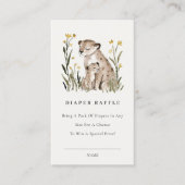 Carte D'accompagnement Mum Baby Tiger Foliage Diaper Raffle Baby Shower (Devant)