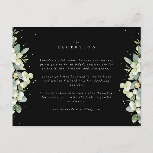 Carte D'accompagnement Mûre de noir + Eucalyptus Carton d'invitation bord (Devant)